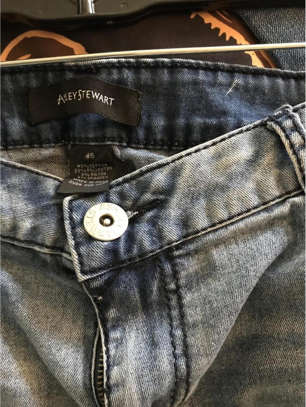 Alex Stewart Distressed Denim Shorts Size 16